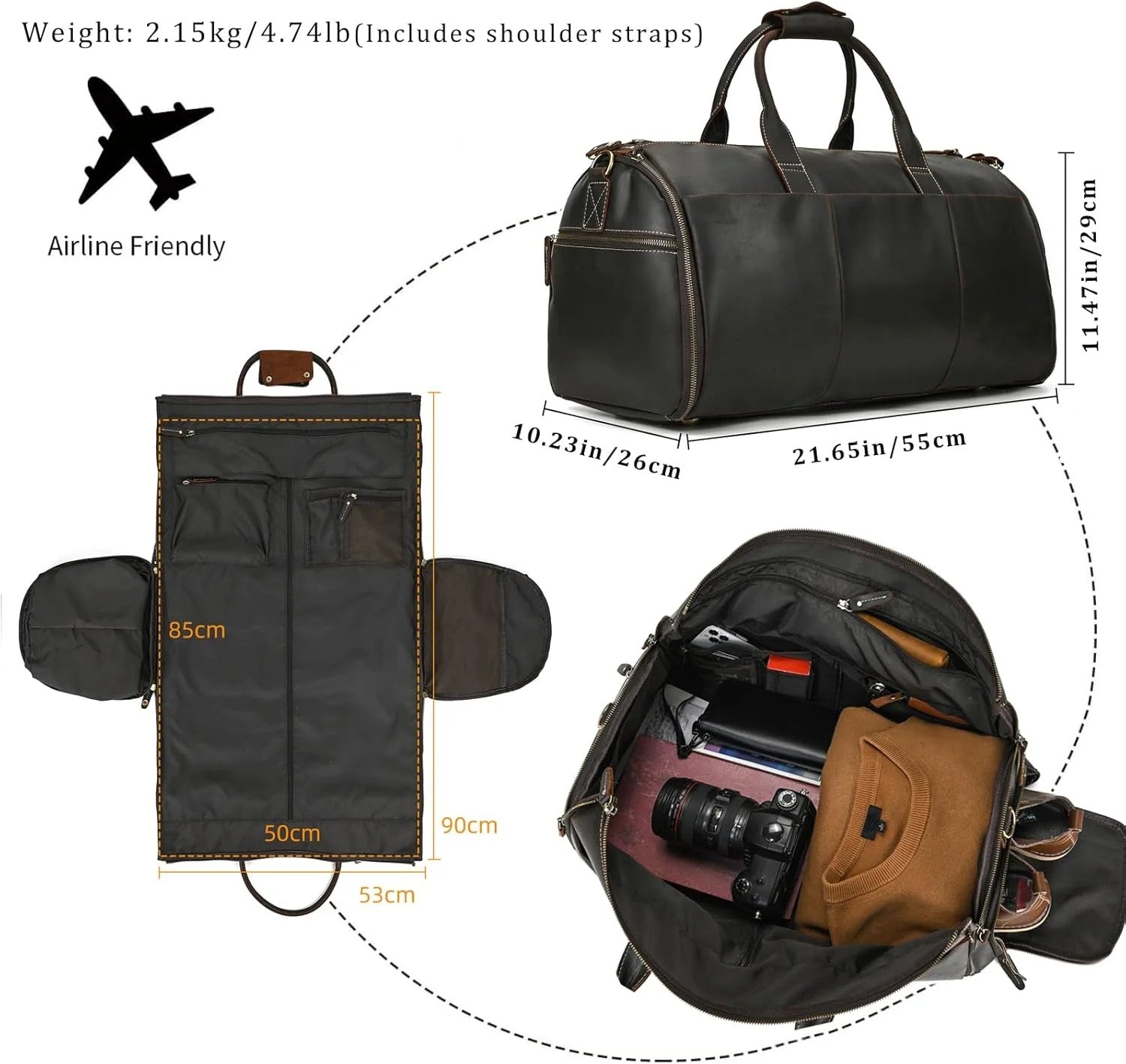 Convertible Garment Weekender Carry Bag